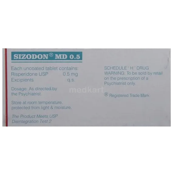 sizodon md 0.5mg tablet 10's